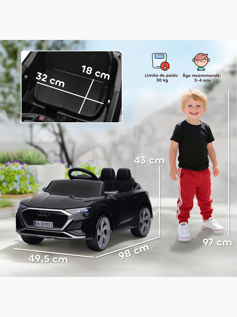 Voiture électrique enfant audi q8 sportback e-tron télécommande Noir - Kiabi