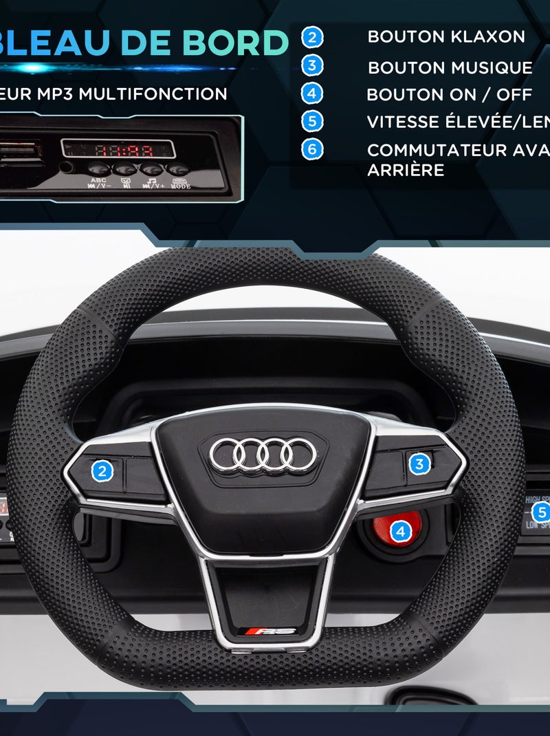 Voiture électrique enfant Audi RS e-tron GT avec télécommande Blanc Blanc - Kiabi