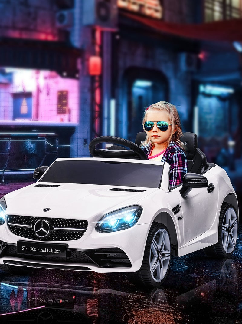 Voiture électrique enfant avec télécommande Mercedes SLC 300 Blanc Blanc - Kiabi