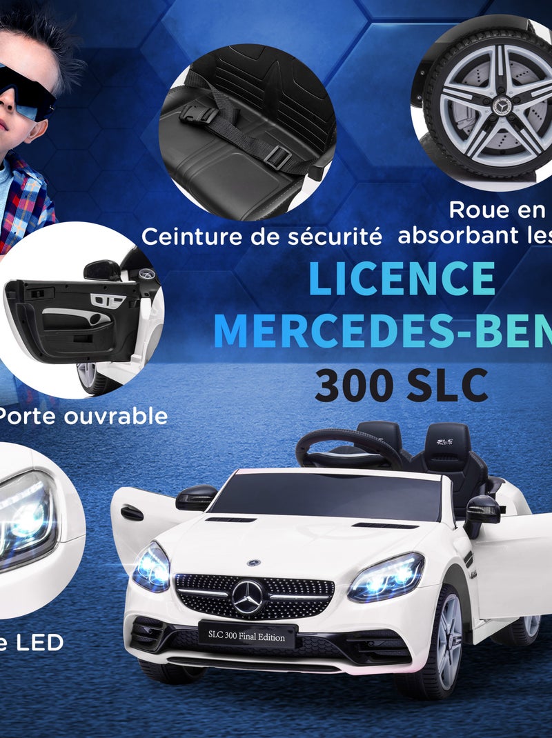 Voiture électrique enfant avec télécommande Mercedes SLC 300 Blanc Blanc - Kiabi