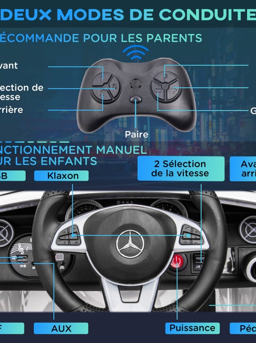 Voiture électrique enfant avec télécommande Mercedes SLC 300 - Kiabi