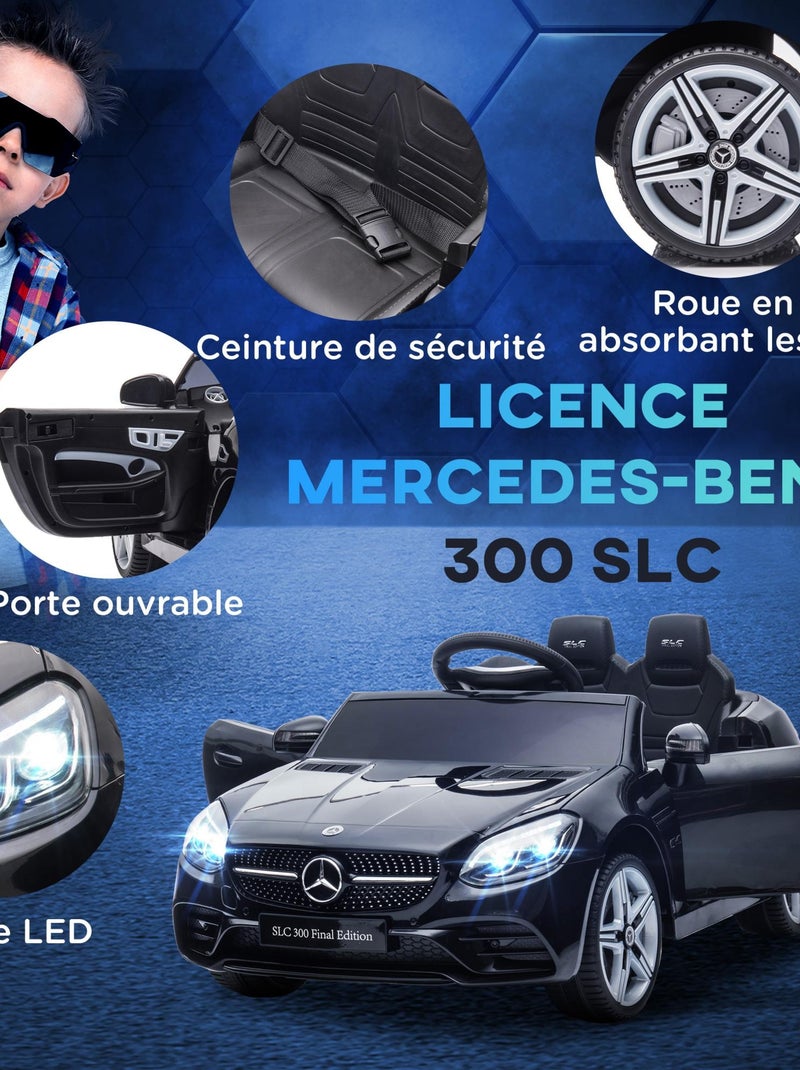 Voiture électrique enfant avec télécommande Mercedes SLC 300 Noir - Kiabi