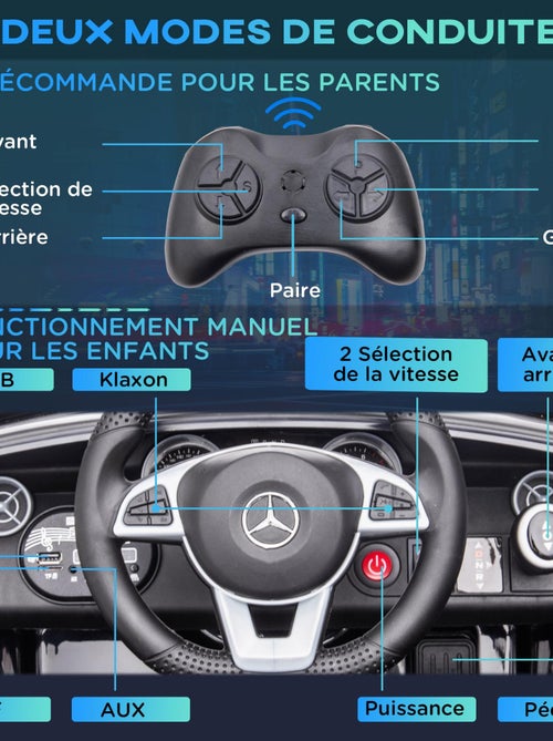 Voiture électrique enfant avec télécommande Mercedes SLC 300 - Kiabi
