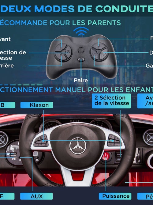 Voiture électrique enfant avec télécommande Mercedes SLC 300 - Kiabi