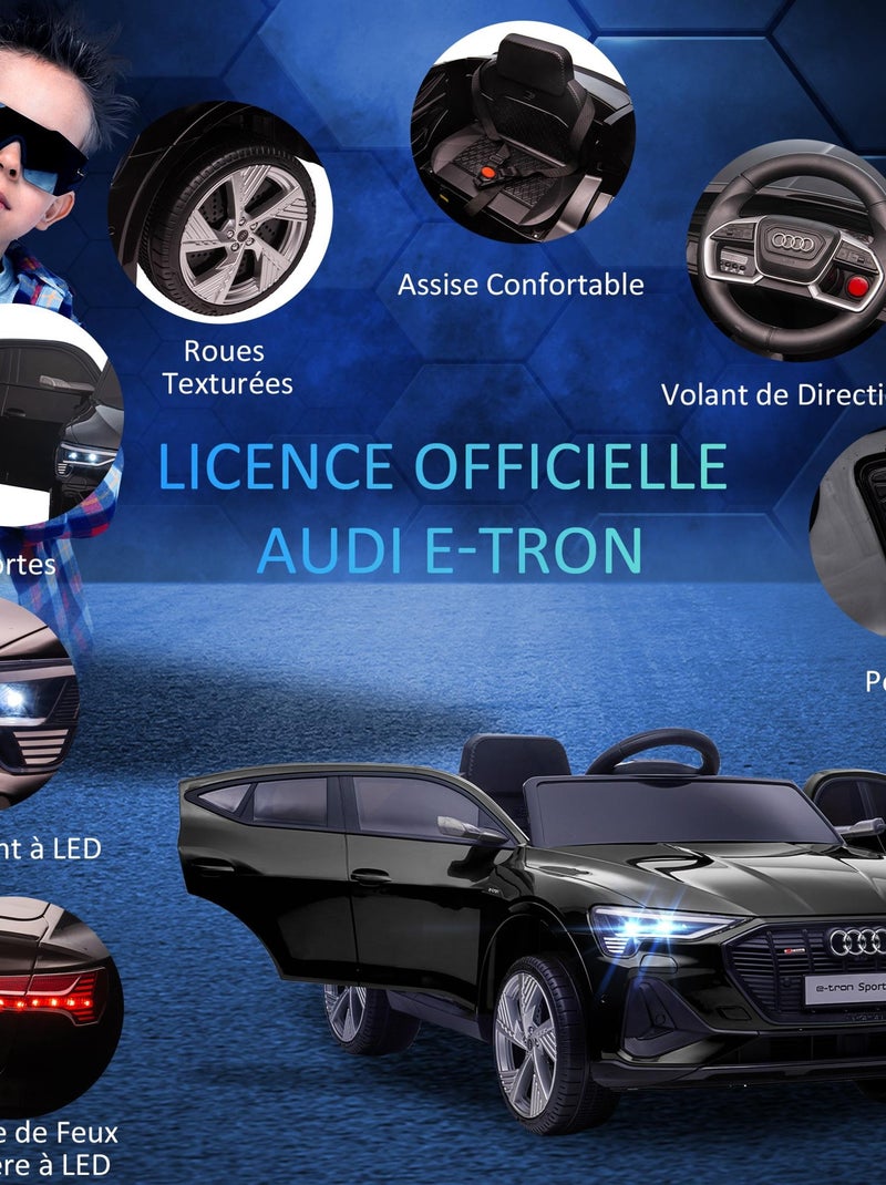 Voiture électrique enfant e-tron Sportback S line avec télécommande Noir - Kiabi
