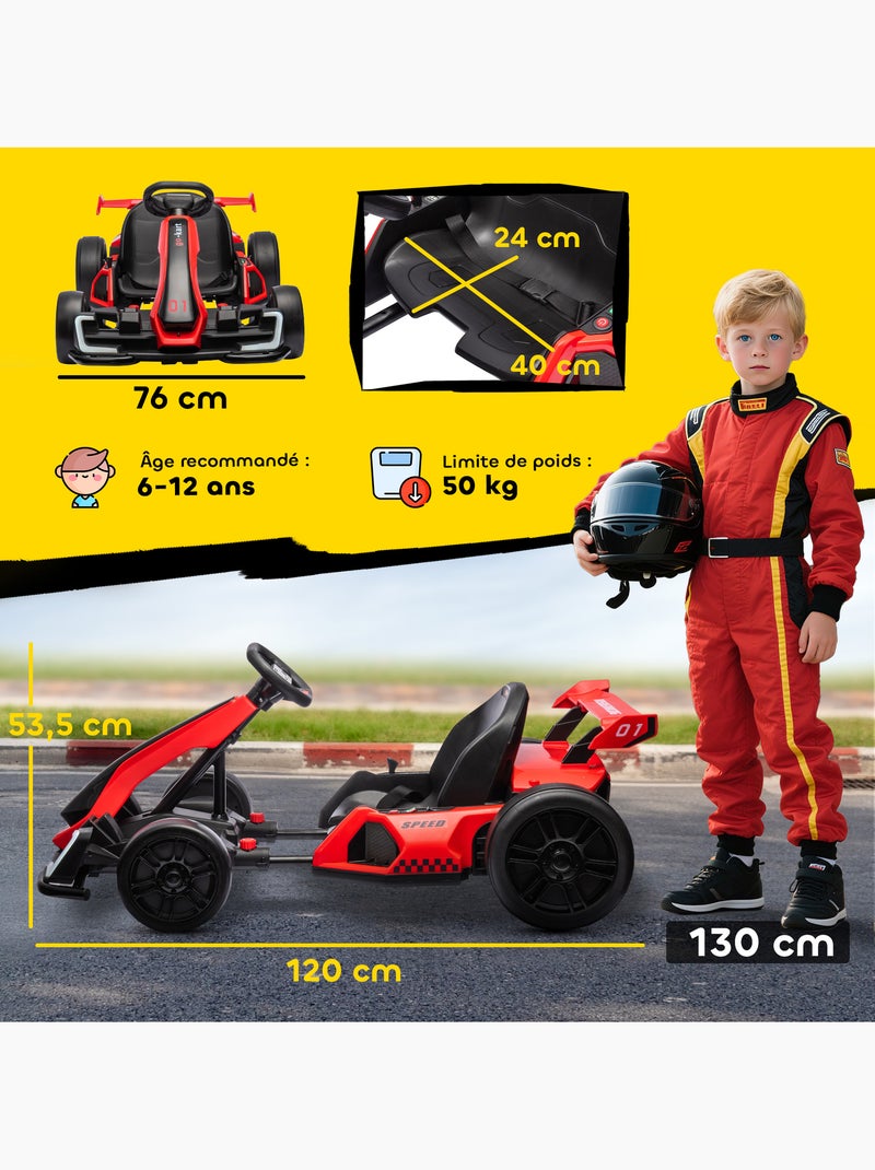 Voiture électrique enfant Formule 1 LED - 12 Km/h max. - mode drift Rouge - Kiabi