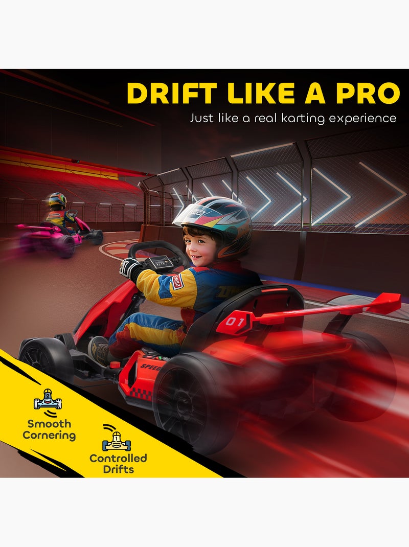 Voiture électrique enfant Formule 1 LED - 12 Km/h max. - mode drift Rouge - Kiabi