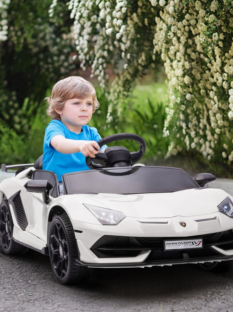 Voiture électrique enfant Lamborghini Aventador roadster SVJ avec télécommande Blanc - Kiabi