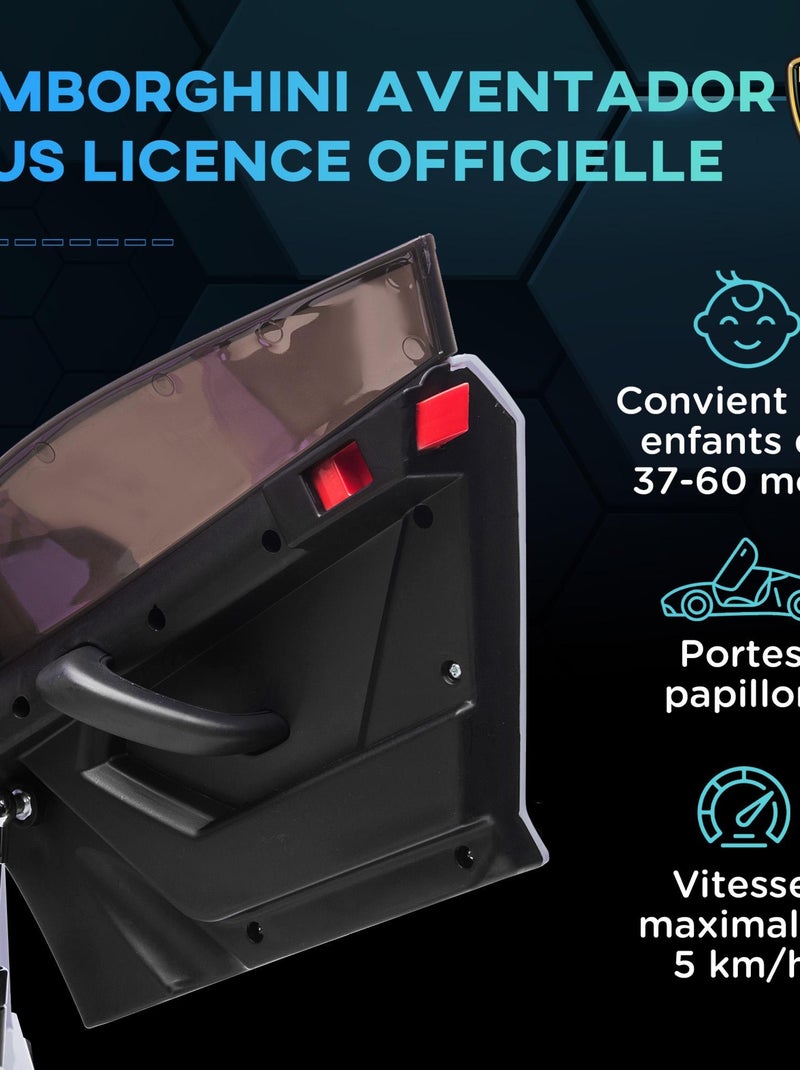 Voiture électrique enfant Lamborghini Aventador roadster SVJ avec télécommande Blanc - Kiabi