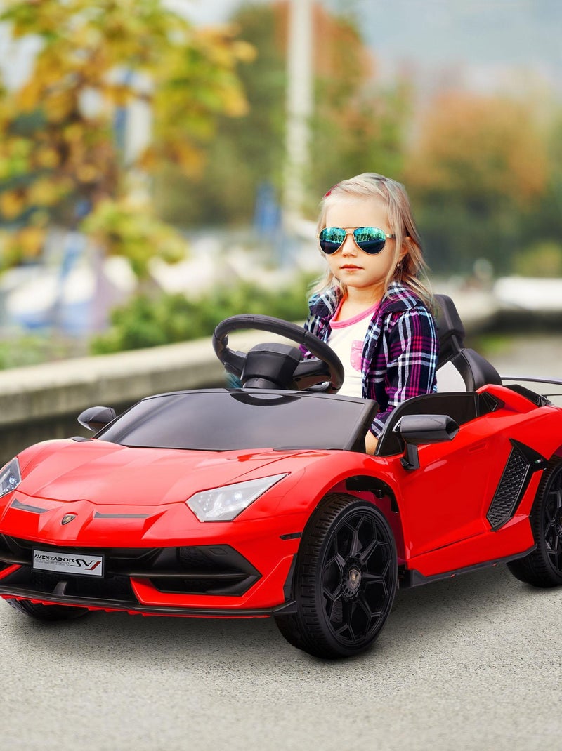Voiture électrique enfant Lamborghini Aventador roadster SVJ avec télécommande Rouge - Kiabi