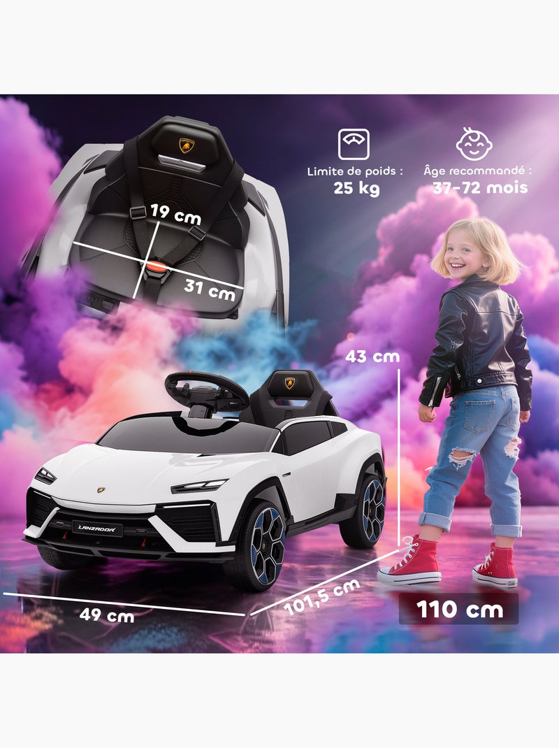 Voiture électrique enfant lamborghini lanzador télécommande effets Blanc Blanc - Kiabi