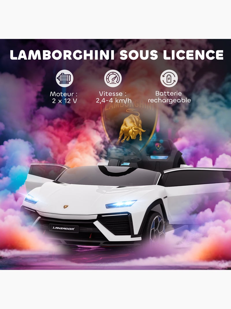 Voiture électrique enfant lamborghini lanzador télécommande effets Blanc Blanc - Kiabi