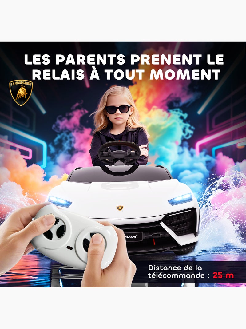 Voiture électrique enfant lamborghini lanzador télécommande effets Blanc Blanc - Kiabi