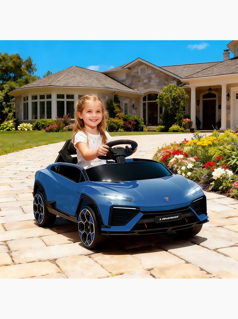 Voiture électrique enfant Lamborghini Lanzador télécommande effets Bleu Bleu - Kiabi