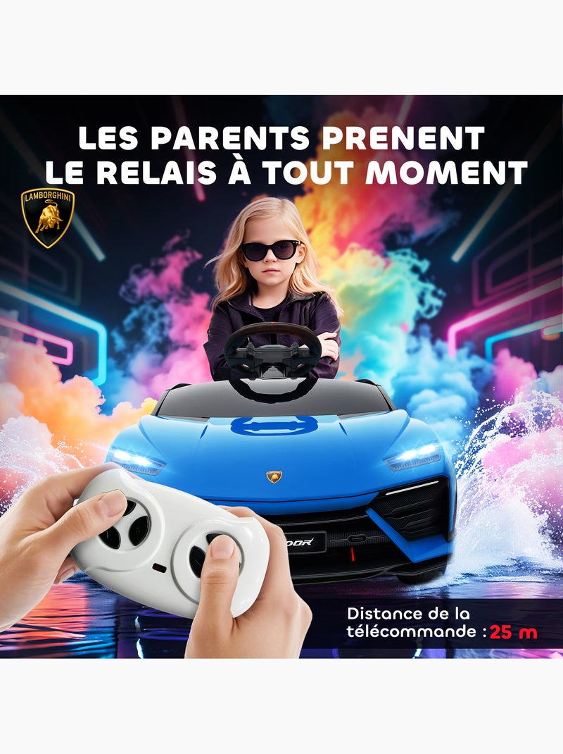 Voiture électrique enfant Lamborghini Lanzador télécommande effets Bleu Bleu - Kiabi