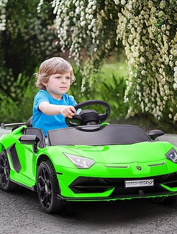 Voiture électrique enfant Lamborghini Aventador roadster SVJ avec télécommande