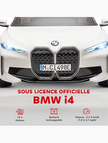 Voiture électrique enfant licence BMW I4 12V 5Km/h max. effets télécommande