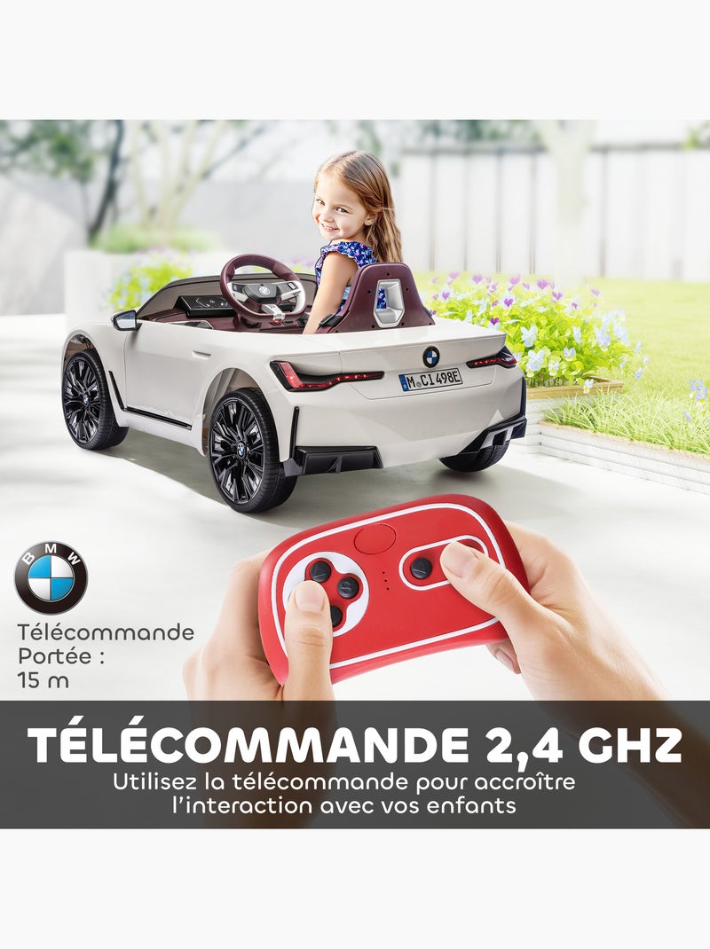 Voiture électrique enfant licence BMW I4 12V 5Km/h max. effets télécommande Blanc Blanc - Kiabi