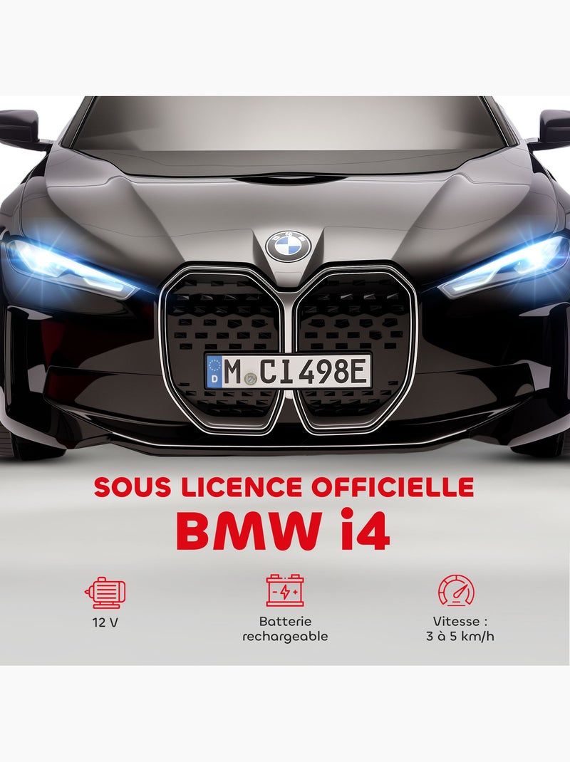 Voiture électrique enfant licence BMW I4 12V 5Km/h max. effets télécommande Noir - Kiabi