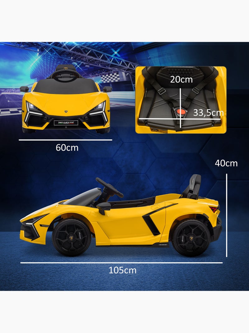 Voiture électrique enfant licence lamborghini revuelto avec télécommande jaune Jaune - Kiabi