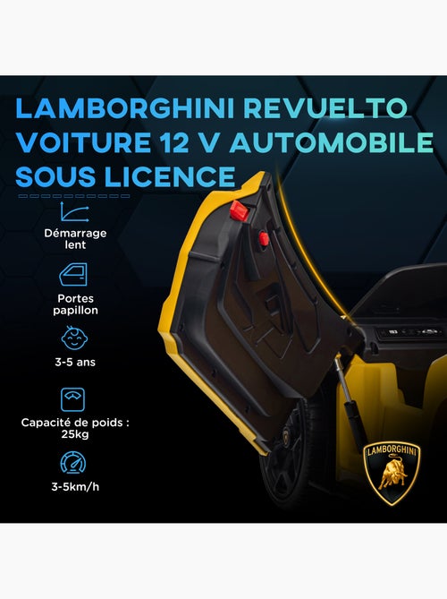 Voiture électrique enfant licence lamborghini revuelto avec télécommande jaune - Kiabi