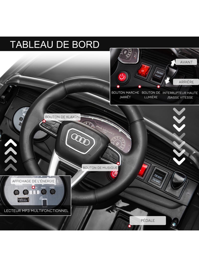 Voiture électrique enfant licence officielle audi rs q8 et télécommande Noir - Kiabi