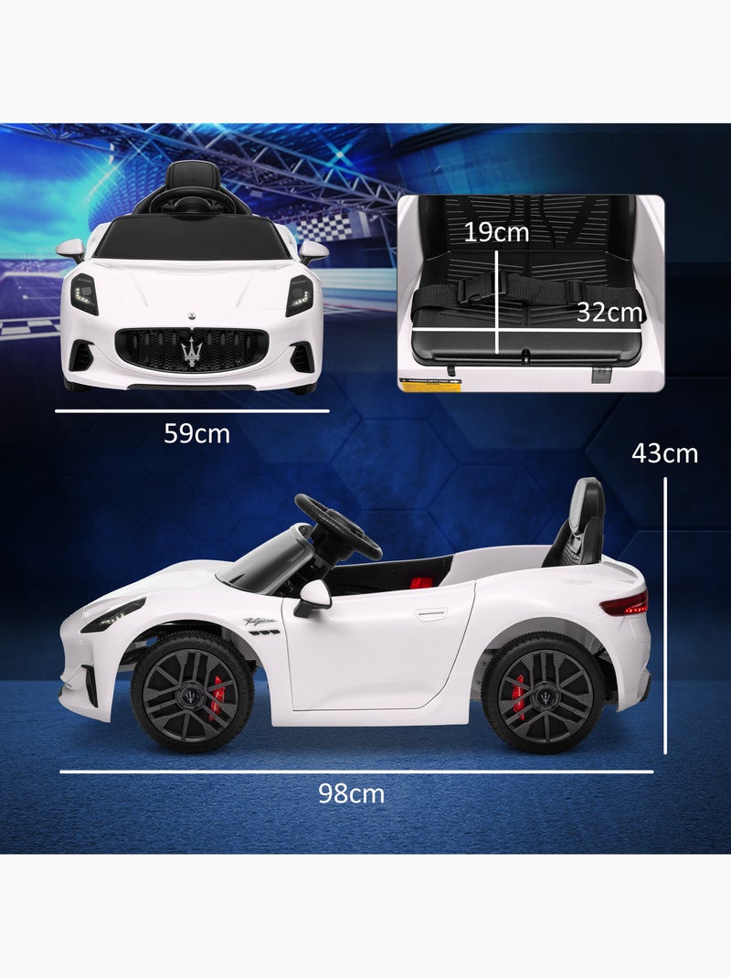 Voiture électrique enfant licence officielle maserati gran turismo folgore avec télécommande Blanc Blanc - Kiabi