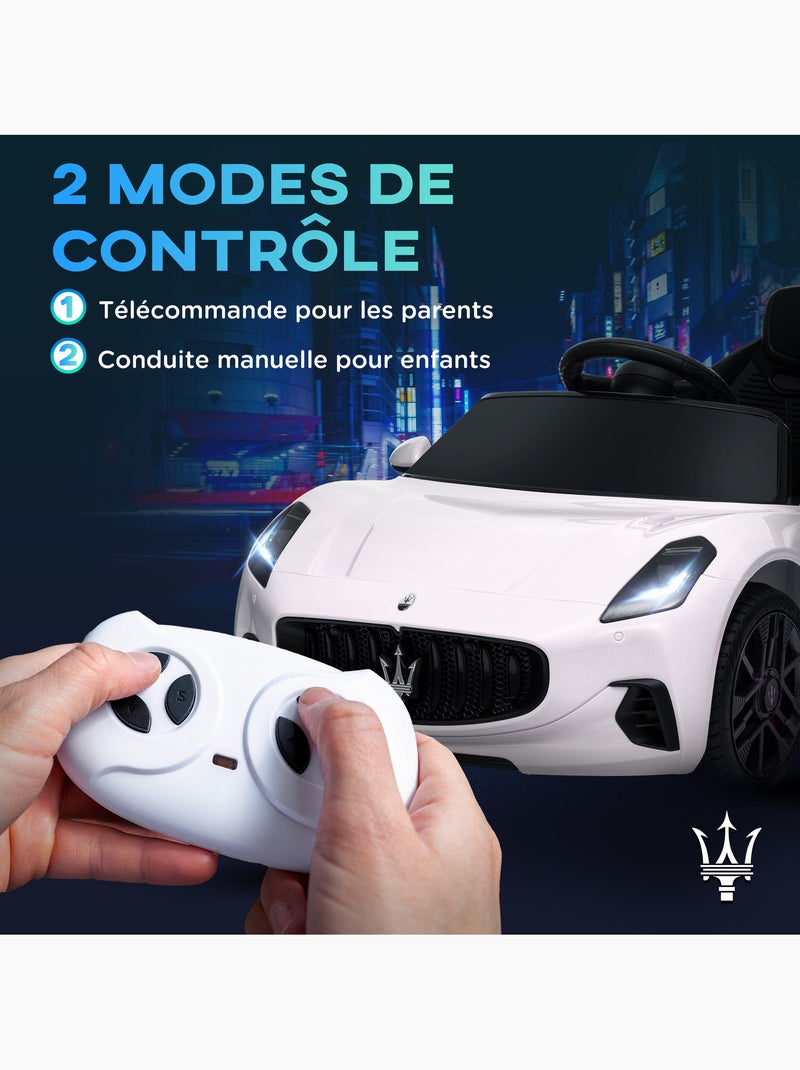 Voiture électrique enfant licence officielle maserati gran turismo folgore avec télécommande Blanc Blanc - Kiabi