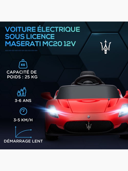 Voiture électrique enfant licence officielle maserati mc 20 cielo avec télécommande - Kiabi