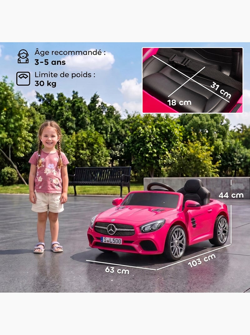 Voiture électrique enfant licence officielle mercedes-benz sl500 Rose - Kiabi