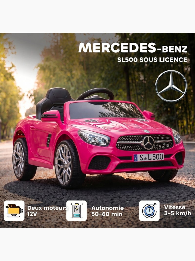 Voiture électrique enfant licence officielle mercedes-benz sl500 Rose - Kiabi