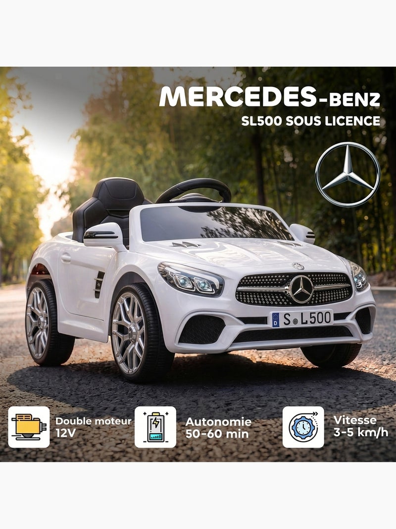Voiture électrique enfant licence officielle mercedes-benz sl501 Blanc Blanc - Kiabi