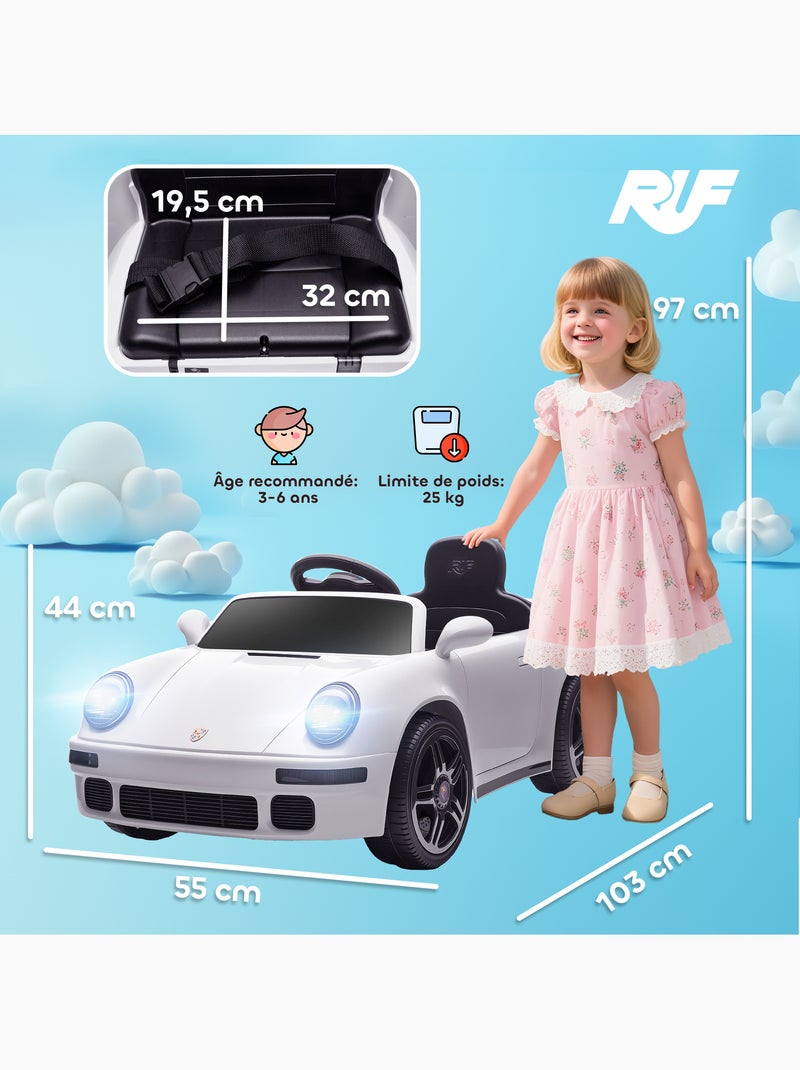 Voiture électrique enfant licence officielle ruf ctr 2017 Blanc Blanc - Kiabi