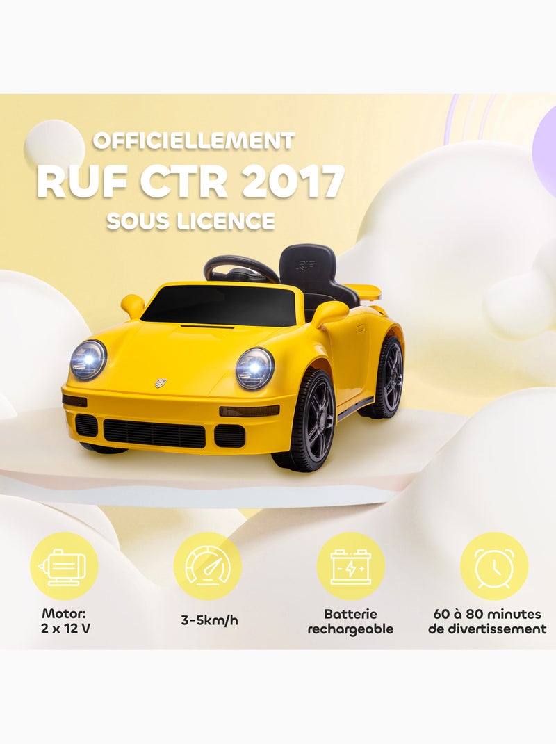 Voiture électrique enfant licence officielle ruf ctr 2018 Jaune - Kiabi