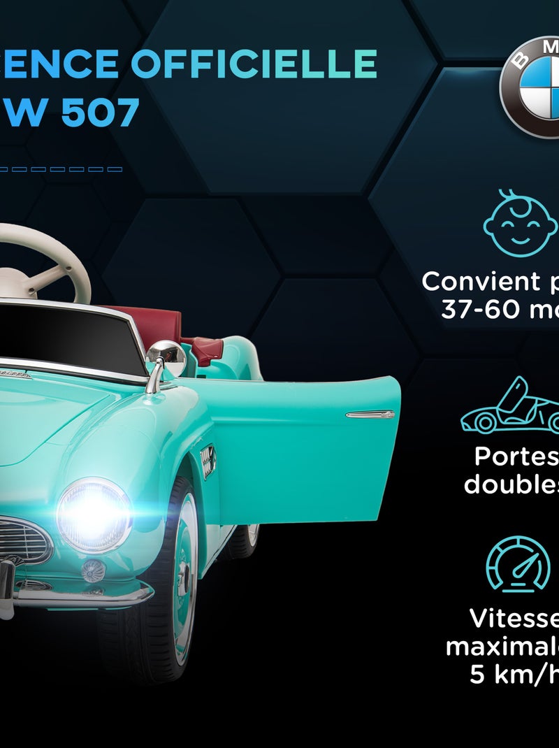 Voiture électrique enfant rétro BMW 507 V. max. 5 Km/h Bleu Bleu - Kiabi