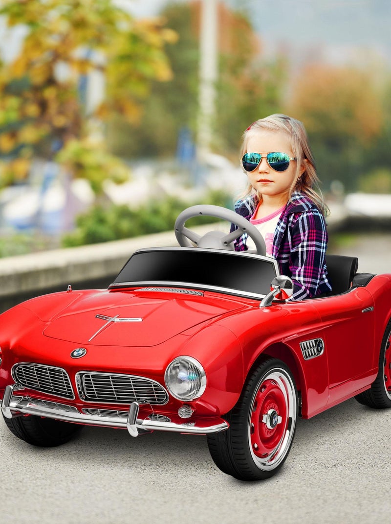 Voiture électrique enfant rétro BMW 507 V. max. 5 Km/h Rouge - Kiabi