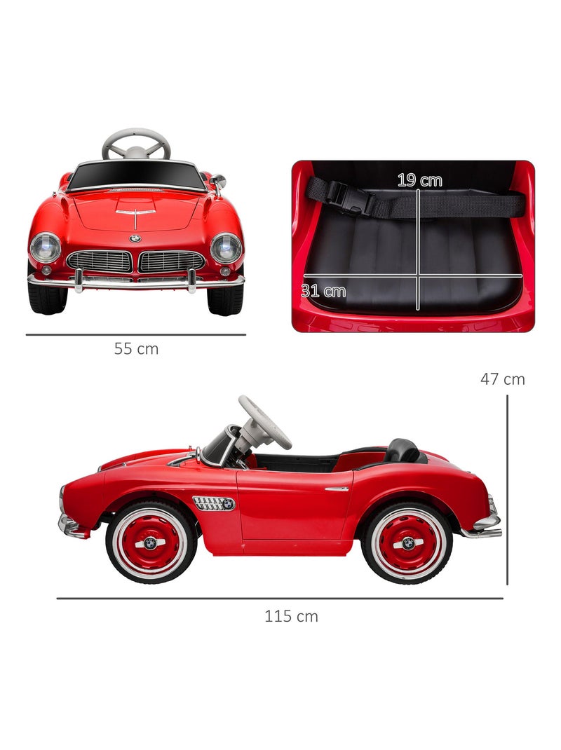 Voiture électrique enfant rétro BMW 507 V. max. 5 Km/h Rouge - Kiabi
