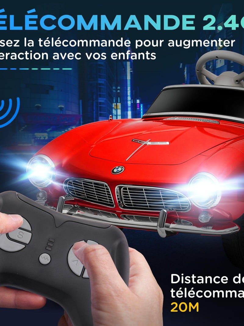 Voiture électrique enfant rétro BMW 507 V. max. 5 Km/h Rouge - Kiabi