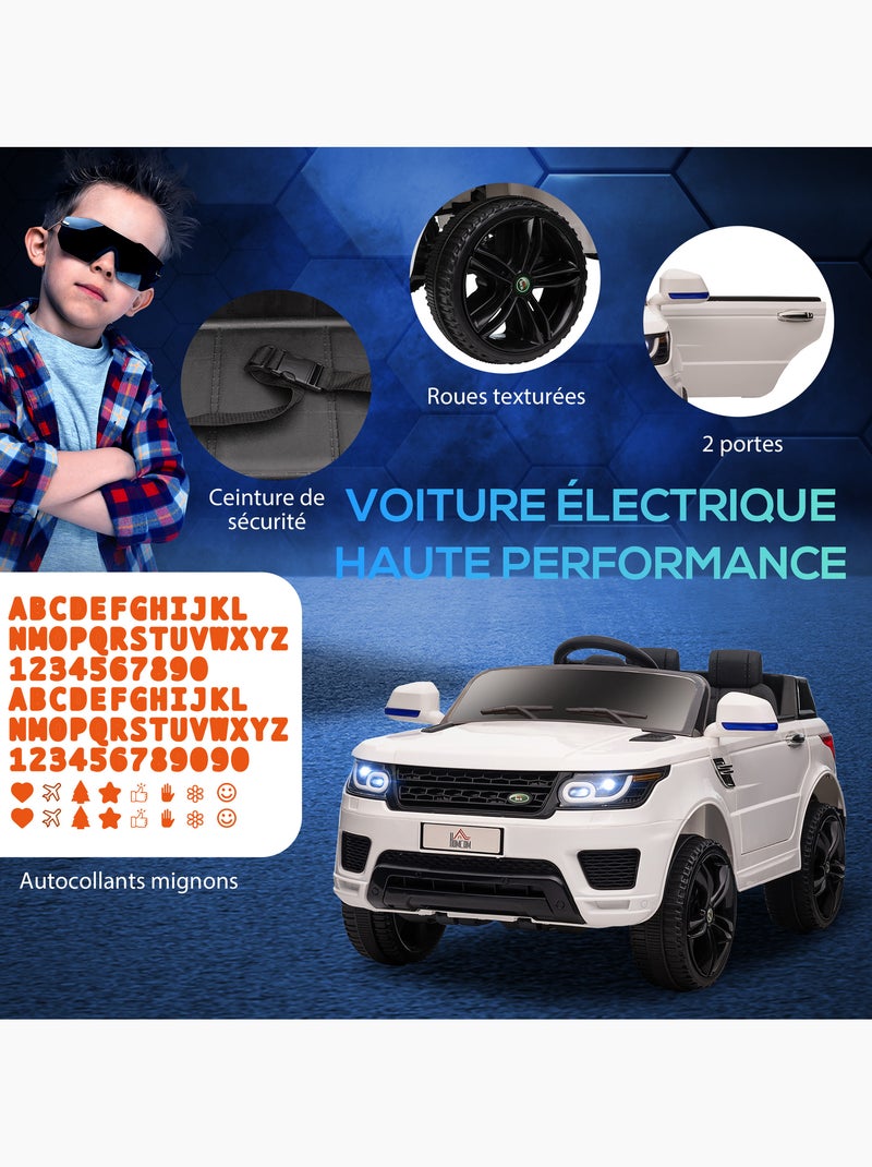 Voiture électrique enfant SUV 4X4 - 12V, 2 moteurs, 5Km/h max. avec télécommande Blanc Blanc - Kiabi