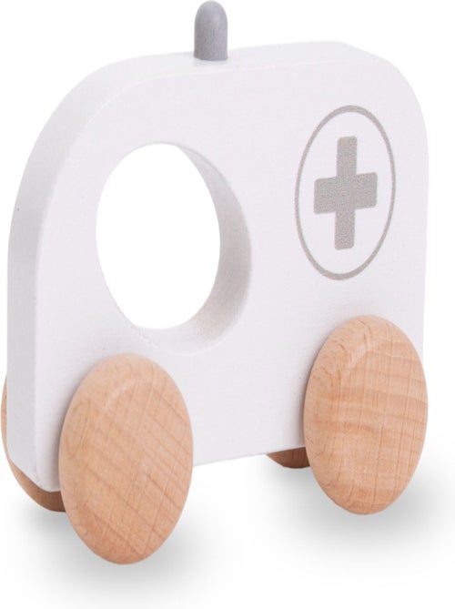 Voiture Enfant bois, - Jouet en bois voitures, hélicoptère, bateau, Ambulance, Camion Pompier - Kiabi