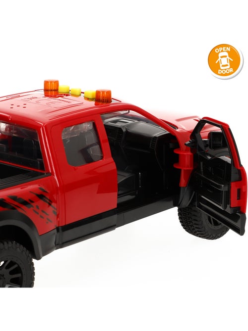 Voiture pick-up à friction avec moto, lumière et son speed & go - Kiabi