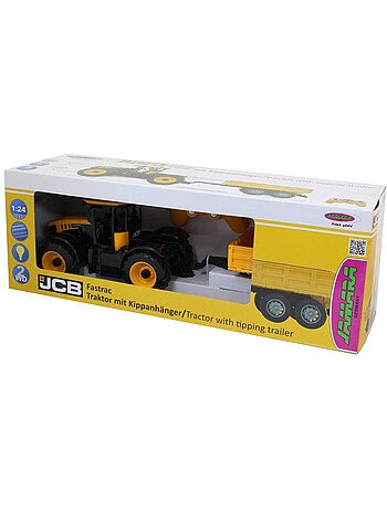 Voiture télécommandée jcb fastrac tracteur avec remorque basculante 2,4ghz