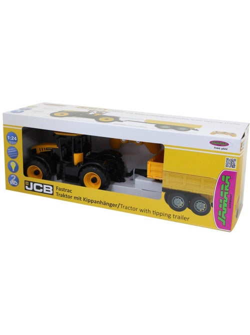 Voiture télécommandée jcb fastrac tracteur avec remorque basculante 2,4ghz - Kiabi