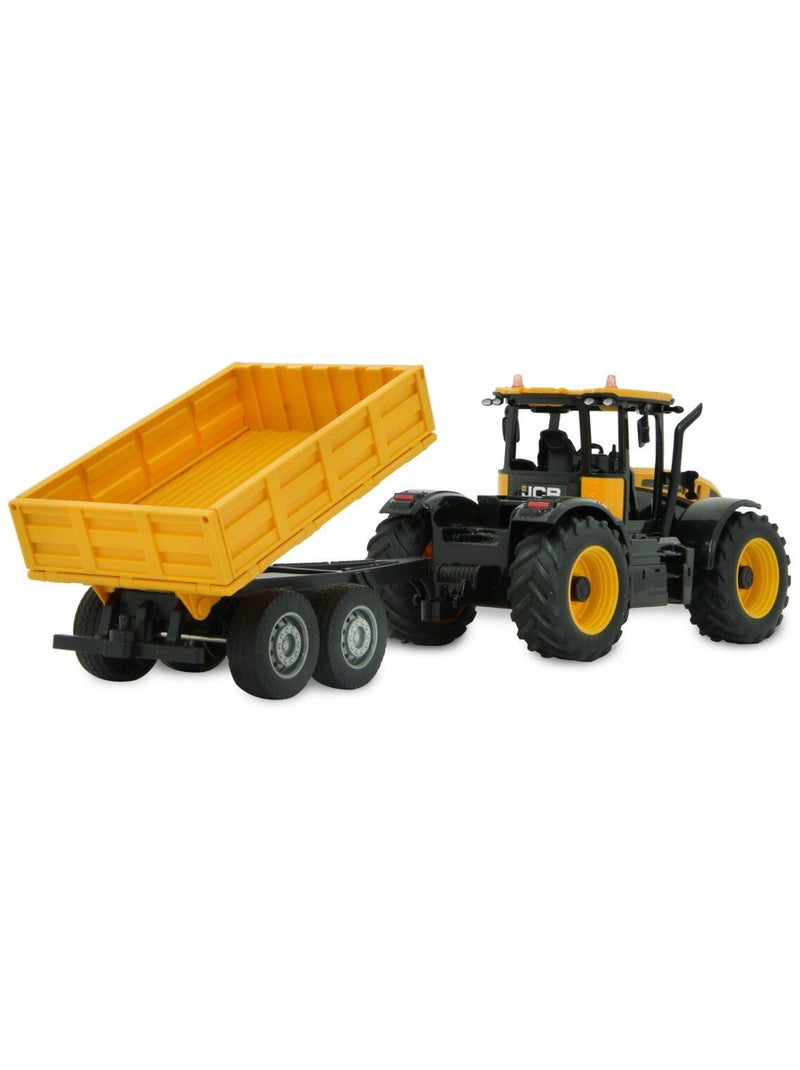 Voiture télécommandée jcb fastrac tracteur avec remorque basculante 2,4ghz Orange - Kiabi