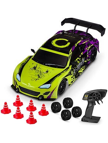 Voiture télécommandée OVERMAX - X-Tireburner - 2x Carrosserie - Eclairage LED - 40min d'autonomie