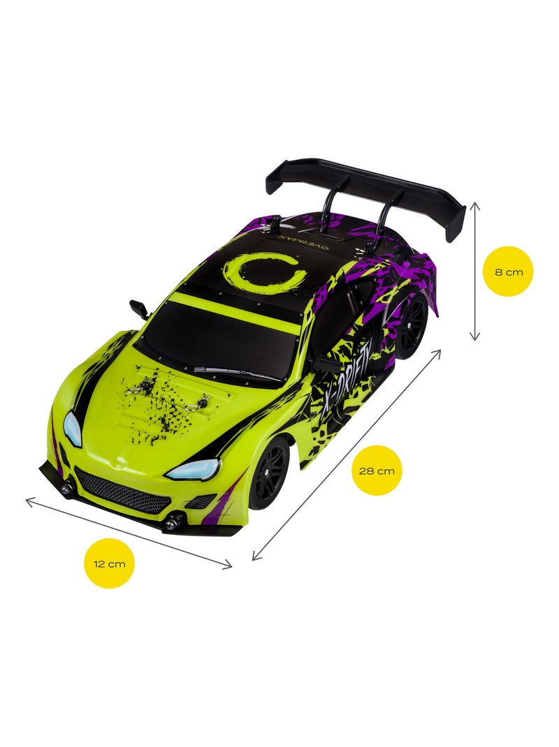 Voiture télécommandée OVERMAX X-Drifty - 20 km/h - 4x4 - Eclairage LED Noir Vert - Kiabi