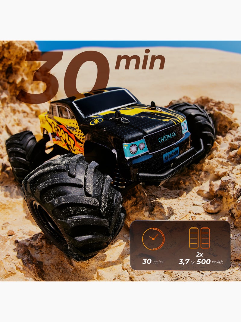 Voiture télécommandée OVERMAX X-Jolt - Tout terrain - 20 km/h - 30 min - Échelle 1:20 Jaune - Kiabi