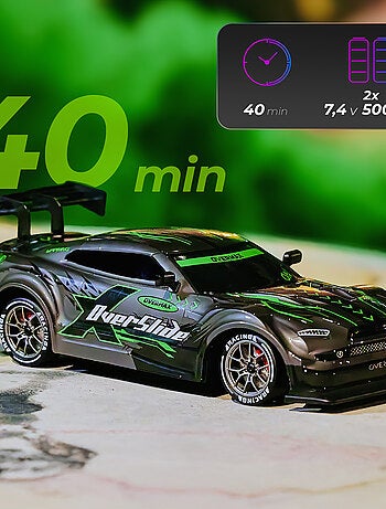 Voiture télécommandée OVERMAX - X-Tireburner - 2x Carrosserie - Eclairage LED - 40min d'autonomie