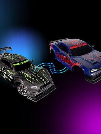 Voiture télécommandée OVERMAX - X-Tireburner - 2x Carrosserie - Eclairage LED - 40min d'autonomie