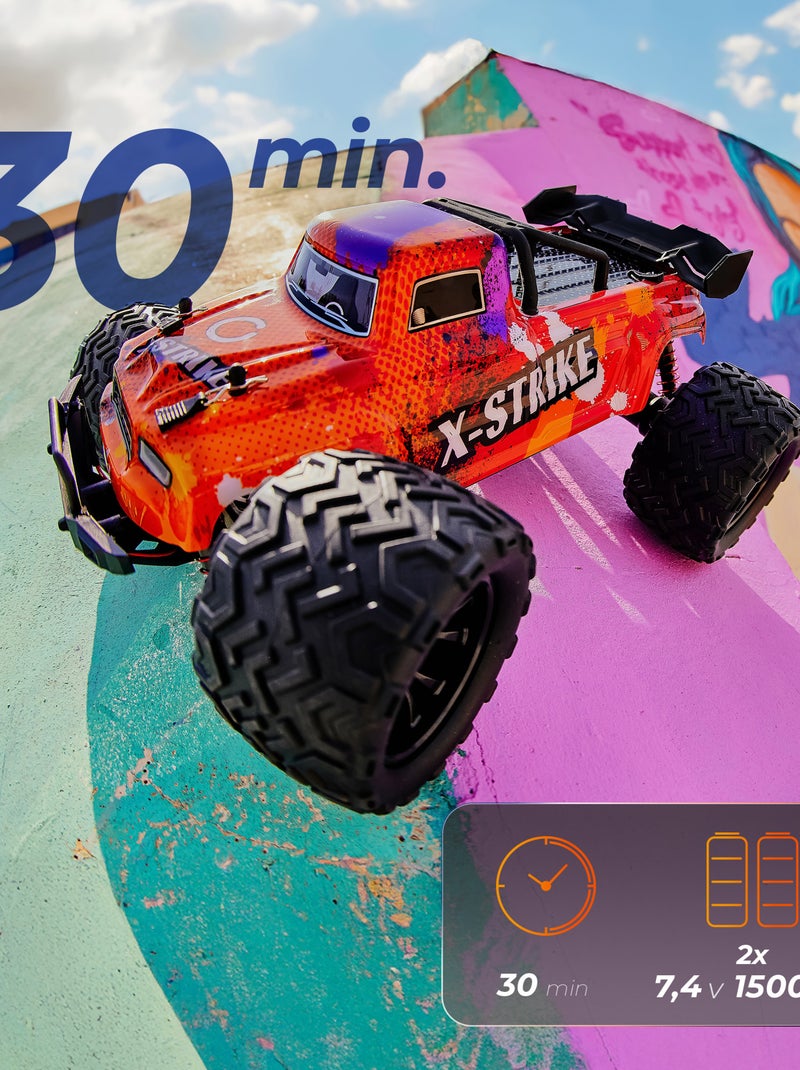 Voiture télécommandée OVERMAX X-Strike - 30 km/h - Lumières LED - Traction 4 x 4 - 20 min Noir Rouge - Kiabi